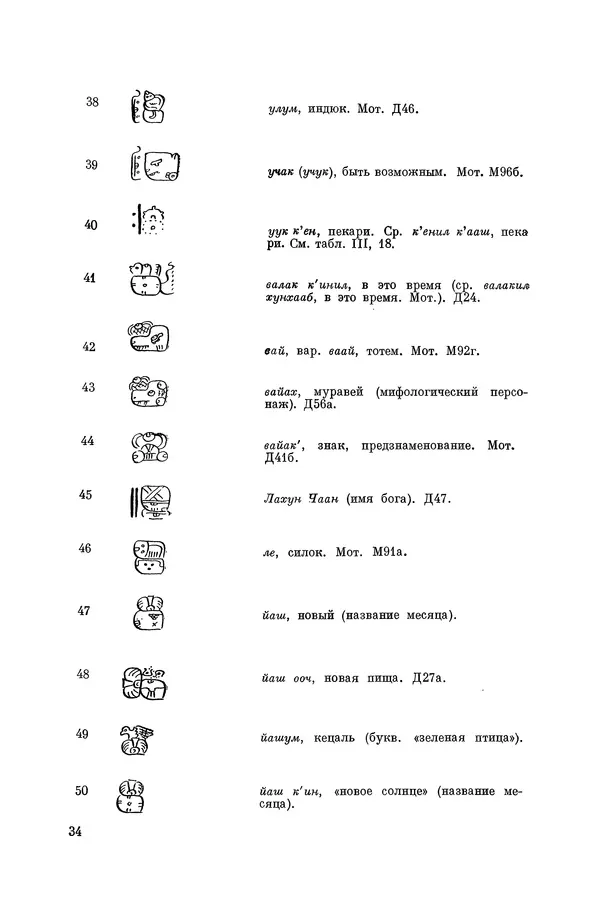 Юрий Кнорозов - Система письма древних майя - Страница № 34