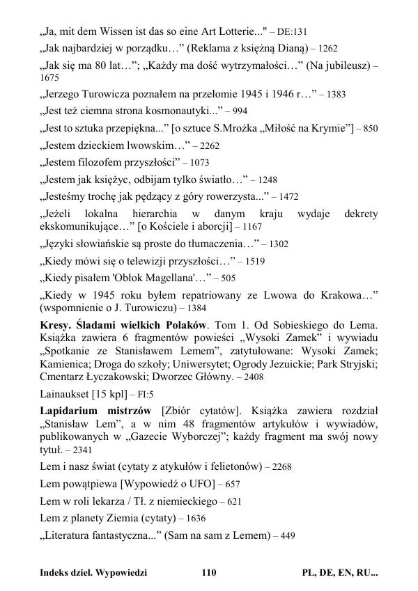 Виктор Язневич - Станислав Лем Нон Фикшн. Том 2: Указатели - Страница № 111