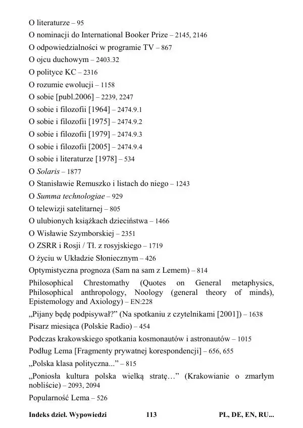 Виктор Язневич - Станислав Лем Нон Фикшн. Том 2: Указатели - Страница № 114