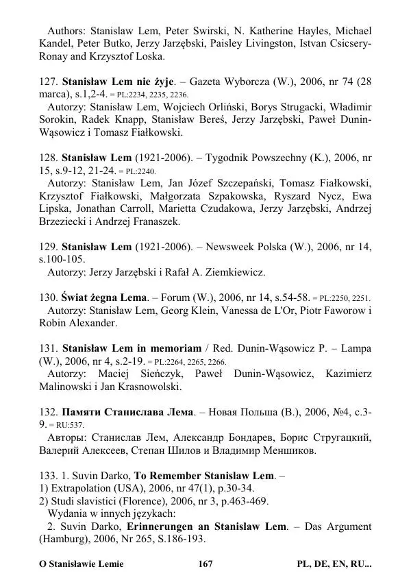 Виктор Язневич - Станислав Лем Нон Фикшн. Том 2: Указатели - Страница № 168