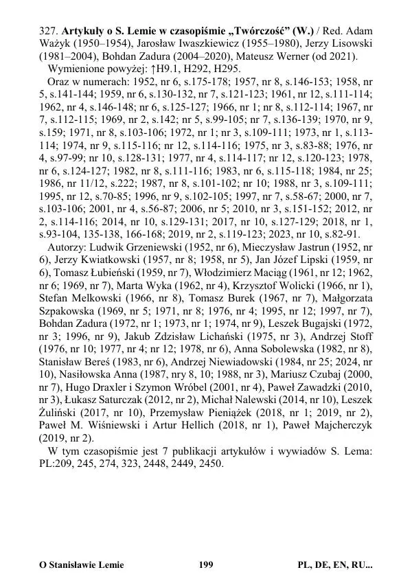 Виктор Язневич - Станислав Лем Нон Фикшн. Том 2: Указатели - Страница № 200