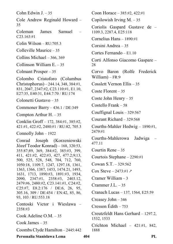 Виктор Язневич - Станислав Лем Нон Фикшн. Том 2: Указатели - Страница № 405