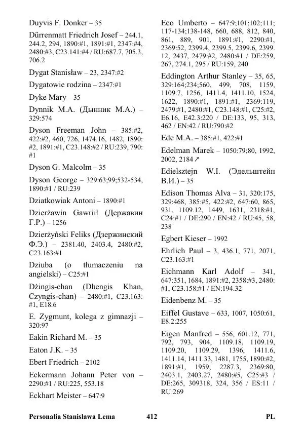 Виктор Язневич - Станислав Лем Нон Фикшн. Том 2: Указатели - Страница № 413