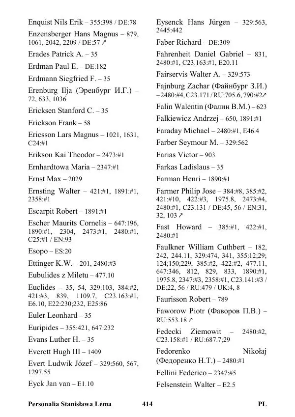 Виктор Язневич - Станислав Лем Нон Фикшн. Том 2: Указатели - Страница № 415