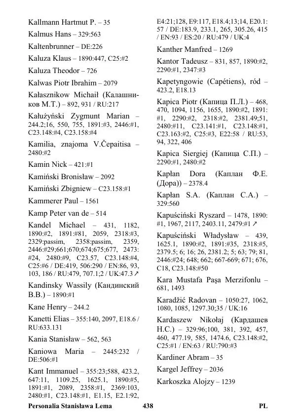 Виктор Язневич - Станислав Лем Нон Фикшн. Том 2: Указатели - Страница № 439