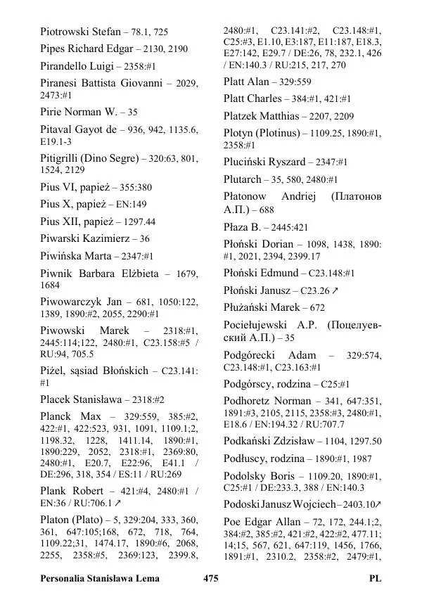 Виктор Язневич - Станислав Лем Нон Фикшн. Том 2: Указатели - Страница № 476