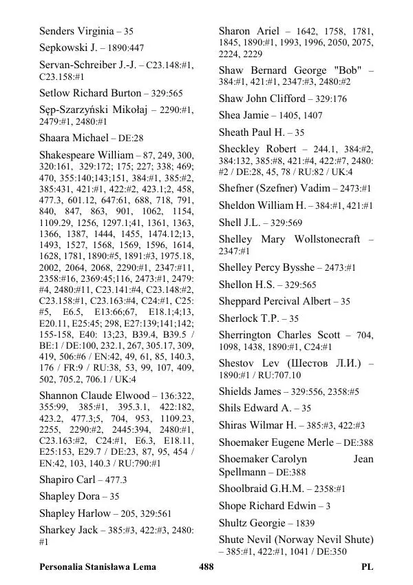 Виктор Язневич - Станислав Лем Нон Фикшн. Том 2: Указатели - Страница № 489