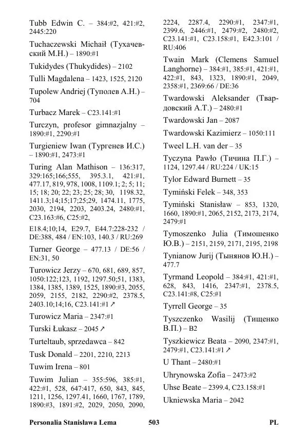 Виктор Язневич - Станислав Лем Нон Фикшн. Том 2: Указатели - Страница № 504