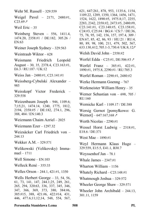 Виктор Язневич - Станислав Лем Нон Фикшн. Том 2: Указатели - Страница № 509