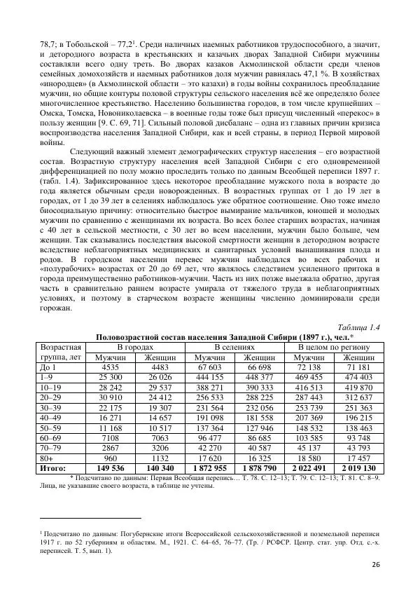  Коллектив авторов - Демографическая история Западной Сибири (конец XIX - XX вв.) - Страница № 26