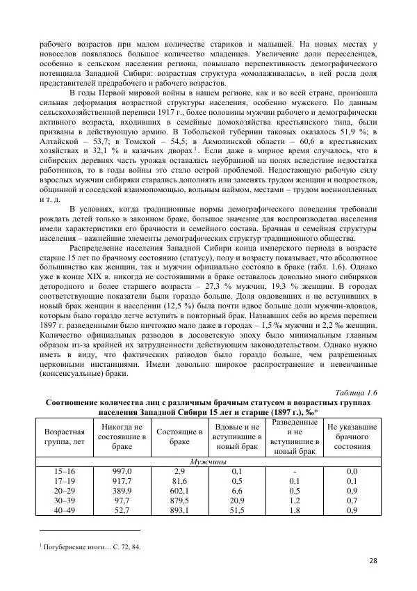  Коллектив авторов - Демографическая история Западной Сибири (конец XIX - XX вв.) - Страница № 28