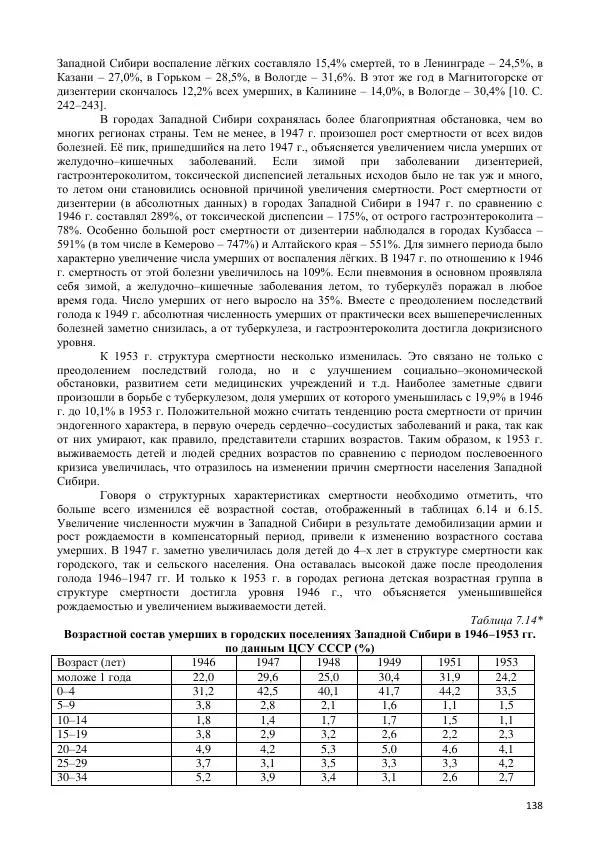  Коллектив авторов - Демографическая история Западной Сибири (конец XIX - XX вв.) - Страница № 138