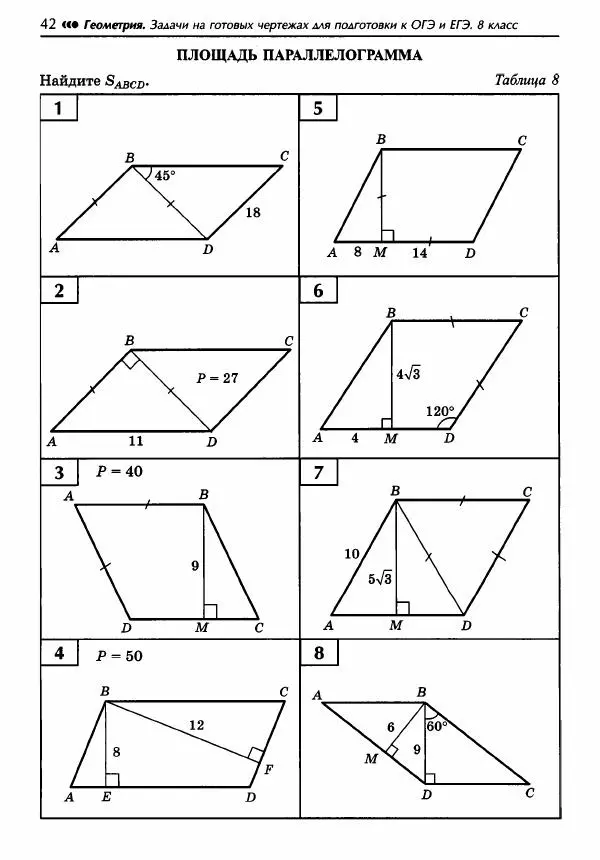 Эдуард Балаян - Геометрия : задачи на готовых чертежах для подготовки к ОГЭ и ЕГЭ : 8 класс : профильный уровень - Страница № 43