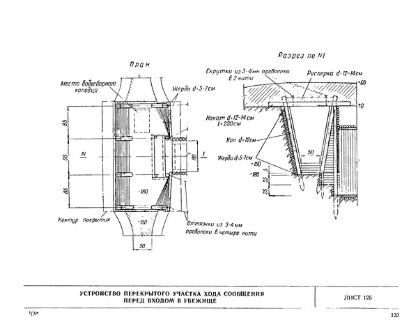 Министерство Обороны СССР - Альбом типовых сооружений для полевых позиций войск (рабочие чертежи) - Страница № 130
