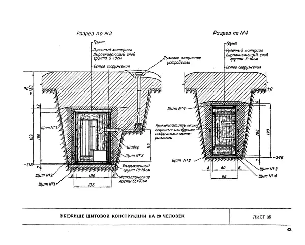 Министерство Обороны СССР - Альбом типовых сооружений для полевых позиций войск (рабочие чертежи) - Страница № 40