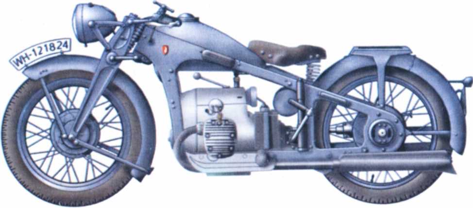 Мотоциклы Вермахта. Военное фото. Иллюстрация 24