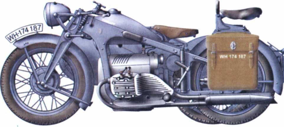 Мотоциклы Вермахта. Военное фото. Иллюстрация 25