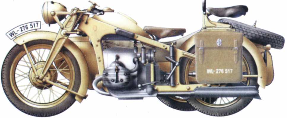 Мотоциклы Вермахта. Военное фото. Иллюстрация 26