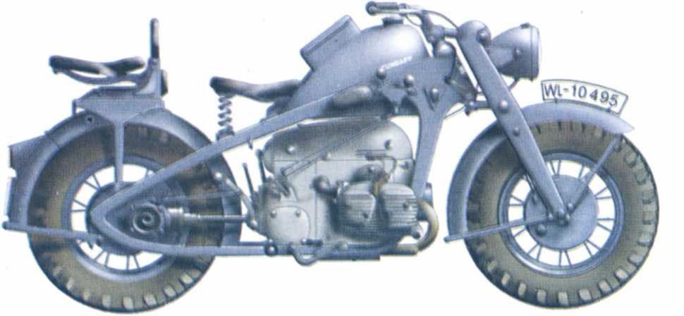 Мотоциклы Вермахта. Военное фото. Иллюстрация 13