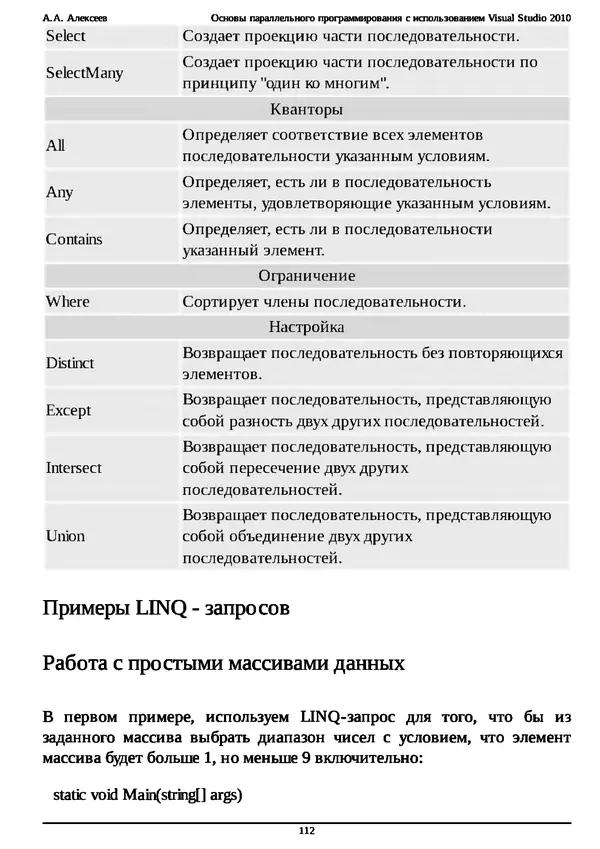 КулЛиб. А. А. Алексеев - Основы параллельного программирования с использованием Visual Studio 2010. Страница № 112
