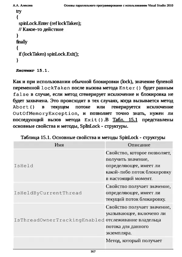 КулЛиб. А. А. Алексеев - Основы параллельного программирования с использованием Visual Studio 2010. Страница № 167