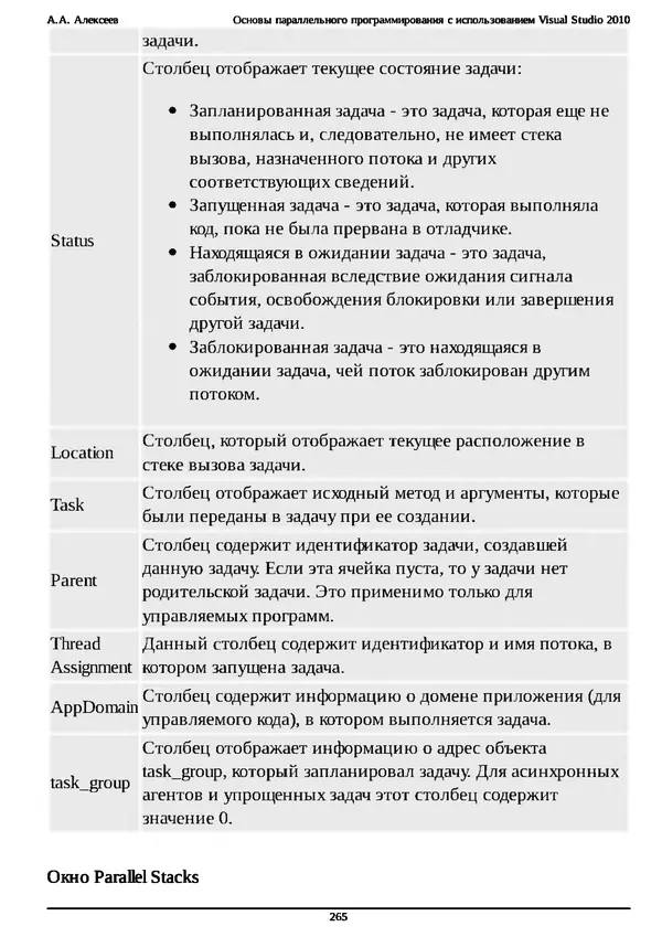 КулЛиб. А. А. Алексеев - Основы параллельного программирования с использованием Visual Studio 2010. Страница № 265