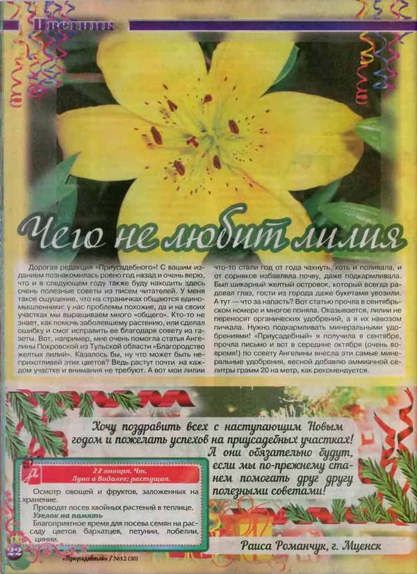 КулЛиб.   журнал Приусадебный - Приусадебный 2014 №12(30). Страница № 22