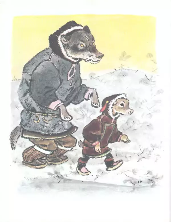 КулЛиб.   Автор неизвестен - Народные сказки - Медведь и заяц Тэваси. Ненецкие народные сказки. Страница № 53